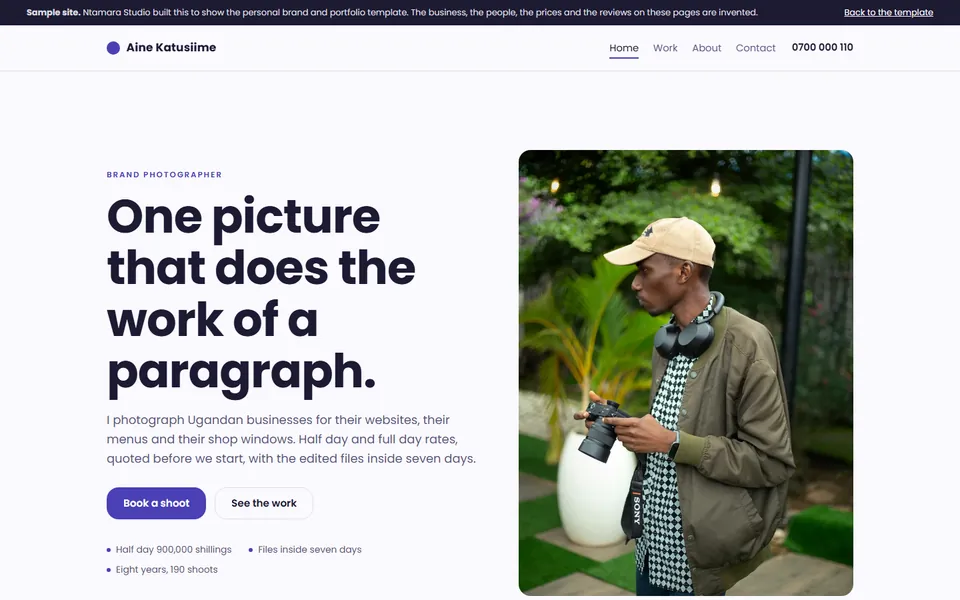 Aine Katusiime, the personal brand and portfolio sample site