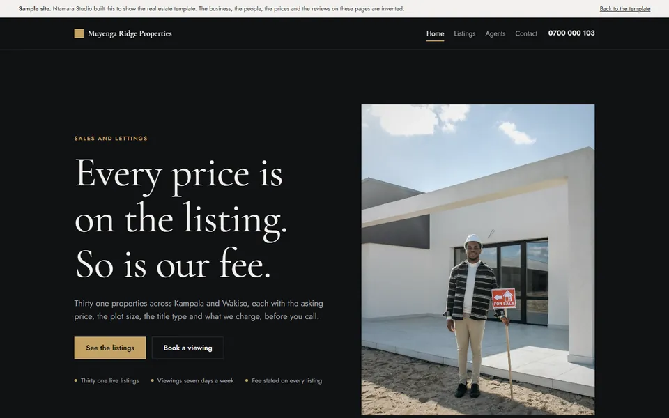 Muyenga Ridge Properties, the real estate sample site